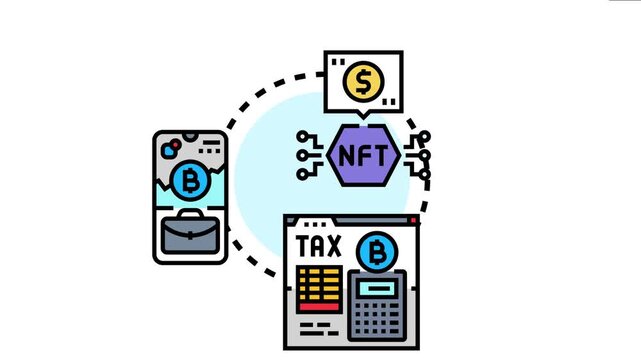 Digital asset ecosystem conceptualizing secure online creation and management of unique tokens, linking cryptocurrency payment with financial planning and potential market value risks