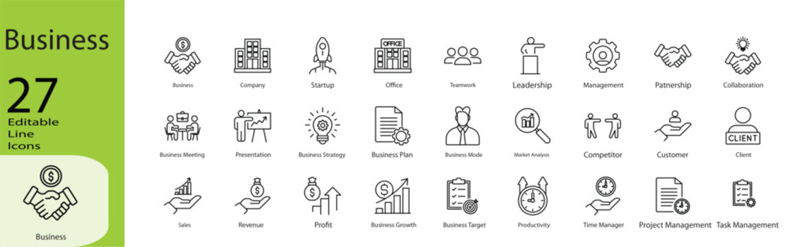 Business icon set. 