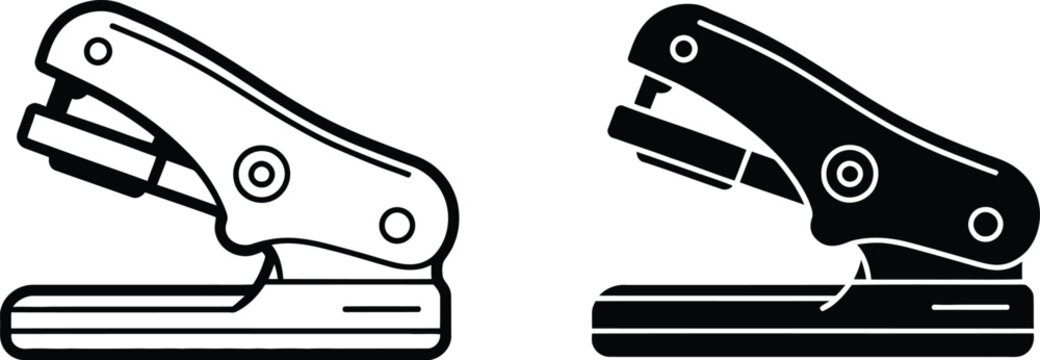 Office stapler tool silhouette vector illustration