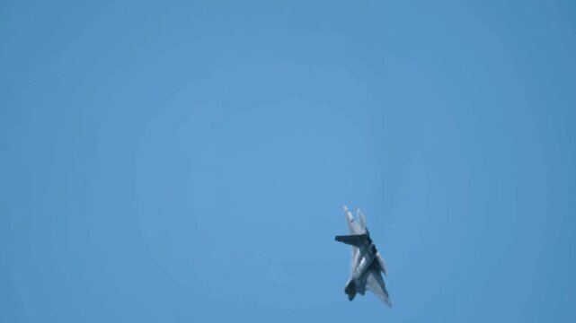 F-22 Raptor Fighter Jet Viewed From Below During Flight