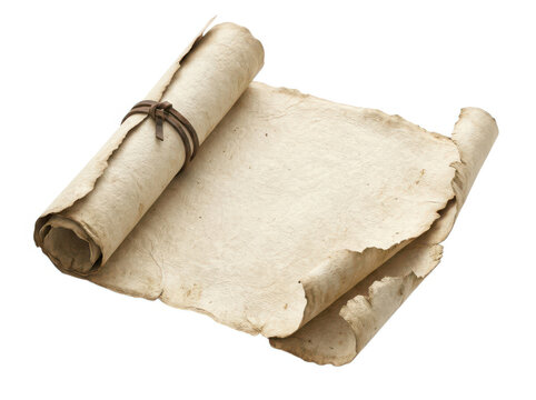 Old vintage paper scroll tied with a dark brown string