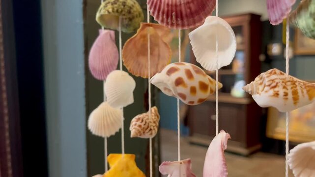 Handmade seashell hanging curtain