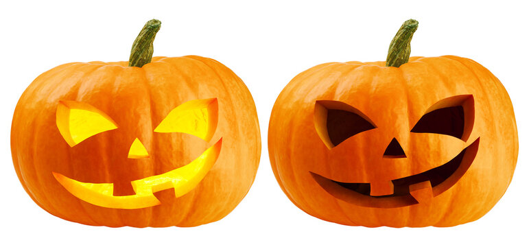 Halloween pumpkin isolated, full depth of field