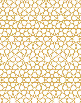 Seamless Islamic geometric pattern in elegant gold