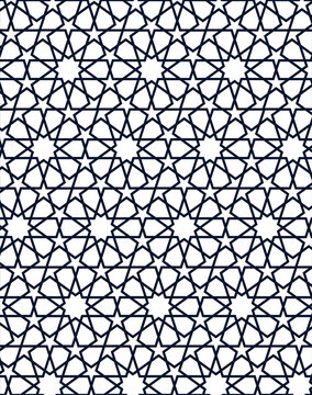 Seamless Islamic geometric pattern in cosmic Ramadan style