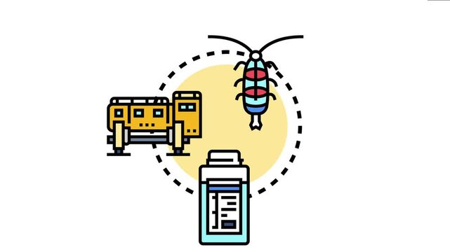 Ocean depths ecosystem concept presenting a deep sea creature, autonomous underwater vehicle, and sample bottle for researching extreme environments and marine biology