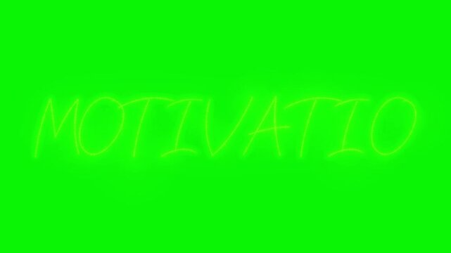 Glowing yellow neon letters mc isolated on a chroma key green background bright style lettering displaying