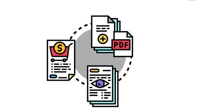 Document management showing different types of files including digital pdf forms, purchase receipts, and confidential records