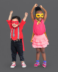 Full body portrait of little kids in a casual superhero costume © Rawpixel.com