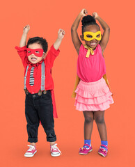 Full body portrait of little kids in a casual superhero costume © Rawpixel.com