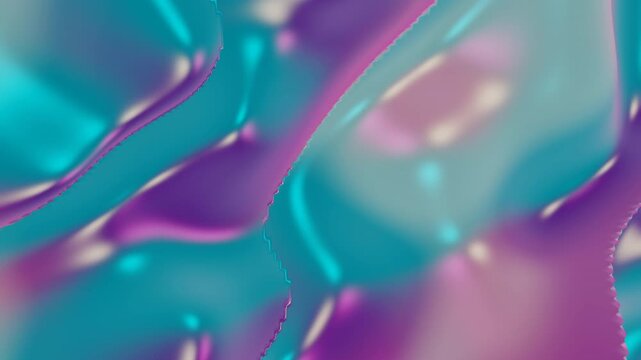 Iridescent liquid chrome wave undulating with vibrant magenta and cyan reflections for modern business