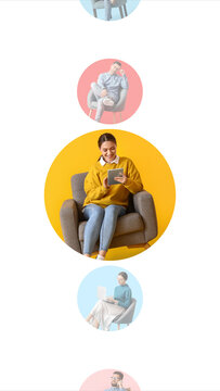 Vertical Cycle Animated Display Loops 3 &ndash; Seamless Cycling Screen Animations, Rotating Video Displays and Looping Multi Screen Motion Graphics for Reels, Stories and Shorts