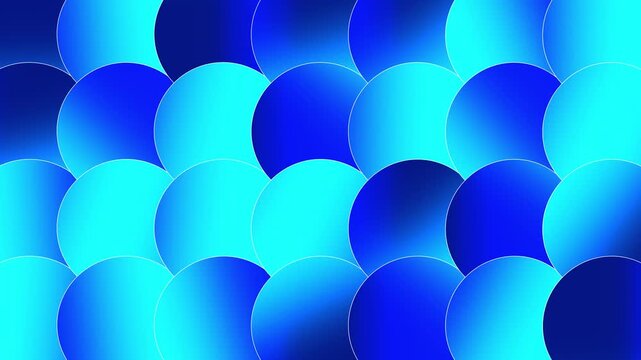 Background with rotating blue bokeh concentric rings, 4k computer seamless graphic animation.