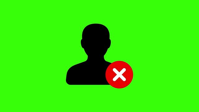 Delete User Profile Account Remove Icon Button Cancel Vector Animation Loop