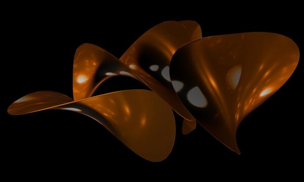 Amber 3D petal forms with glossy curves