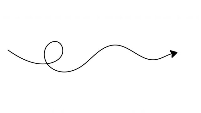 Arrow line trail trekking animation with transparency alpha channel