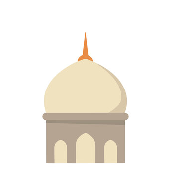 Mosque dome with arched openings illustration