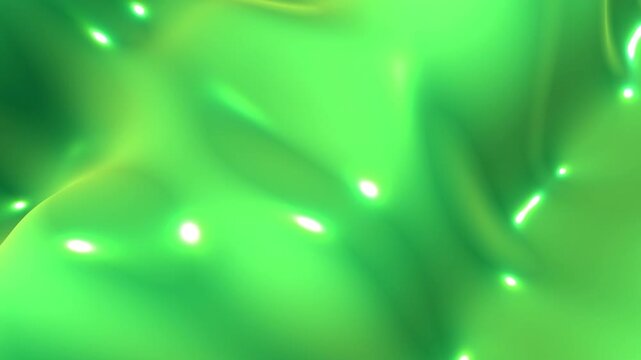 Emerald green liquid silk fabric rippling smoothly in harmonic waves for luxury branding backgrounds