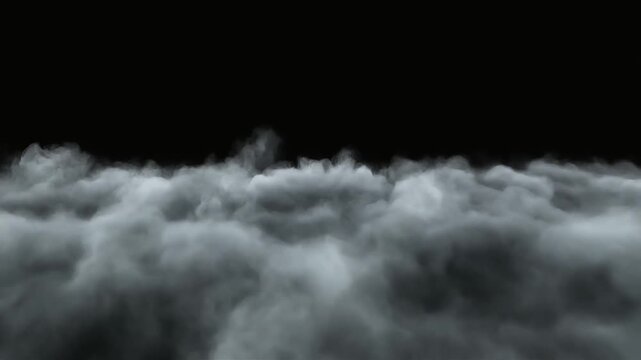 Thick white smoke rolling and floating continuously across a dark background in motion video footage