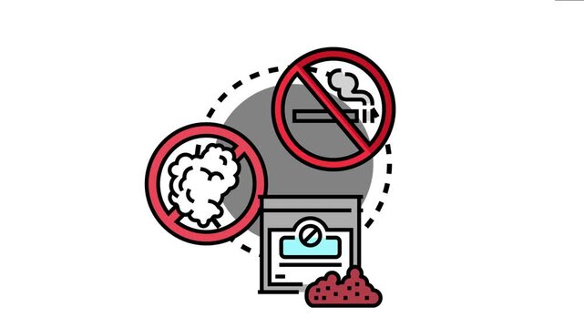 Prohibition signs creating a chain of restrictions on engaging in harmful habits, communicating a clear message about avoiding bad vices and promoting health