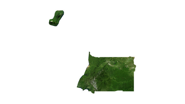 EQUATORIAL GUINEA Geological Map with Hillshade Relief, High Resolution Terrain PNG