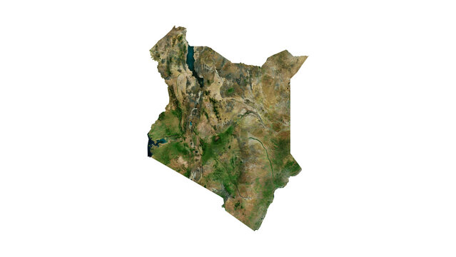 KENYA Geological Map with Hillshade Relief, High Resolution Terrain PNG