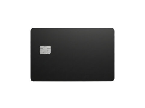 Minimalist black credit card mockup | Blank matte black bank card with chip | Premium electronic payment card template | Luxury debit card mockup for branding