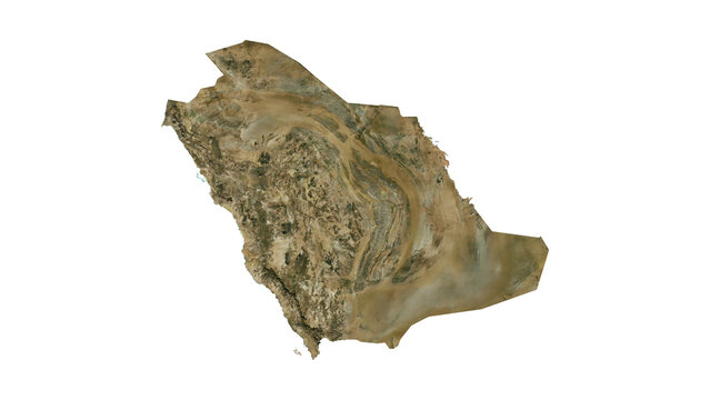 SAUDI ARABIA Geological Map with Hillshade Relief, High Resolution Terrain PNG