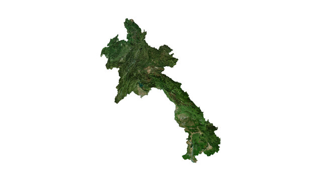 LAOS Geological Map with Hillshade Relief, High Resolution Terrain PNG