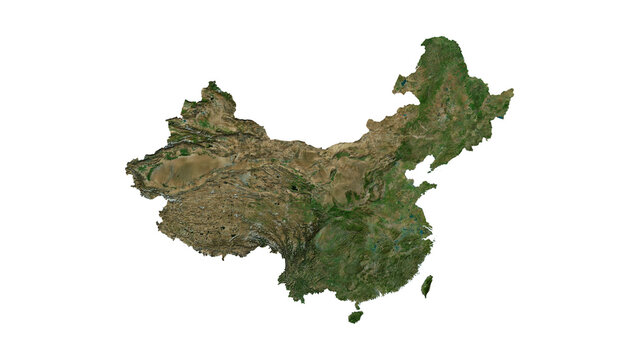 CHINA Geological Map with Hillshade Relief, High Resolution Terrain PNG