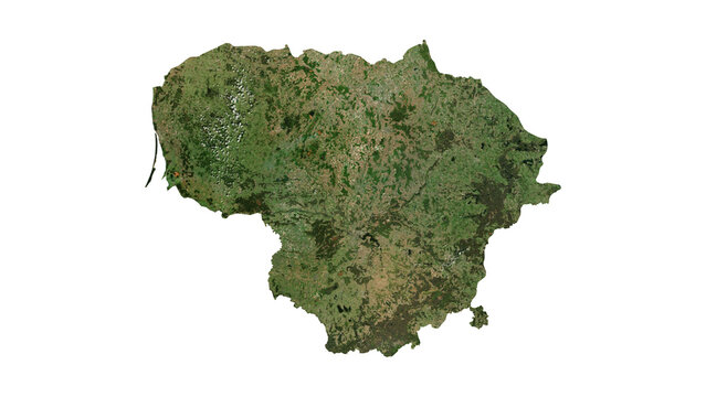 LITHUANIA Geological Map with Hillshade Relief, High Resolution Terrain PNG