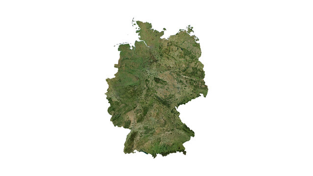 GERMANY Geological Map with Hillshade Relief, High Resolution Terrain PNG