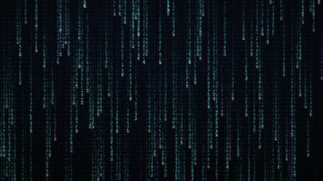 縦に流れる暗号風デジタルデータ列