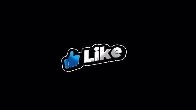 Animated Like Button and Text Graphic on Transparent Background