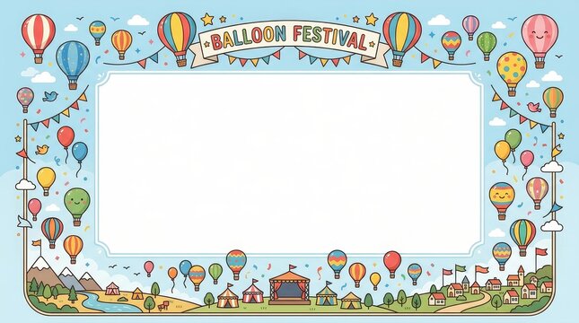 Vibrant Hot Air Balloon Festival Frame