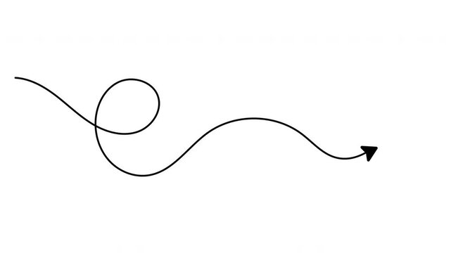 Arrow line trail trekking animation with transparency alpha channel