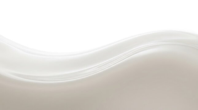 Abstract smooth wave of white liquid cream or milk flowing on a clean background.