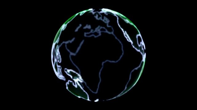 Green Planet Earth. Globe that rotates appropriate background. 3D looped motion graphics can be used as part of the advertising, presentation, tv, tv news, fashion, party, business promotion..