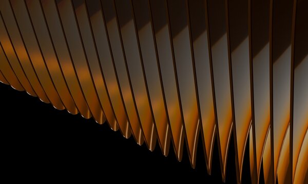 Amber 3D Blades against Black