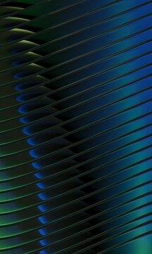 Emerald to blue 3D louvers in low light