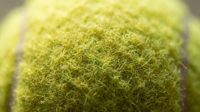 Macro close up of tennis ball fuzz texture in soft light