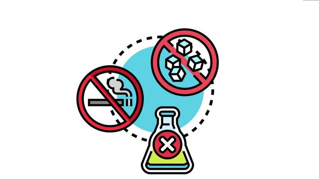 Healthy lifestyle concept the absence of nicotine. Alcohol. Sugar. And harmful chemicals. Promoting wellness. Purity