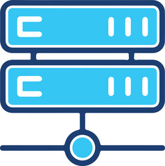 Obraz premium Blue server rack icon for network data center