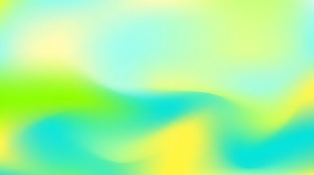 Abstract soft blurred background with vibrant yellow green and turquoise gradient colors.