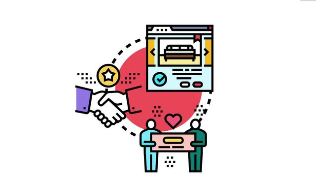 New guest promotion for first time customers concept linking online booking, customer service, business partnership, and loyalty rewards for attracting new clients or visitors