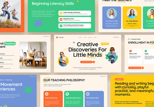 Kindergarten Presentation Template, Colorful & Playful Preschool Slide Deck for Nursery, Childcare, Early Learning & Parent Meetings