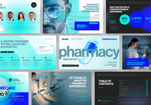 Pharmacy Medical Science Presentation Template, Pharmaceutical & Healthcare Slide Deck, Pitch Deck & Company Profile, Infographics & Timeline