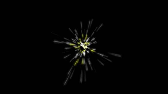 Magical gold glitter starburst explosion animation, glowing twinkling light flare effect, shimmering fairy starlight particle trail, abstract luxury award backdrop on black screen background. 4k