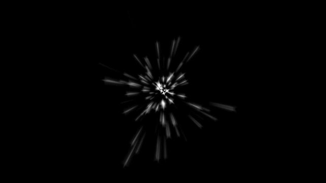 White glowing twinkle stars animation with sparkling glitter dust trail, blinking retro vector star doodles, magic particle burst, 2D flat sparkle effect overlay on black screen background. 4k