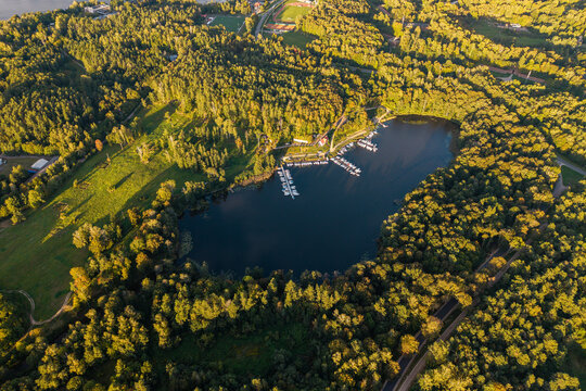 Jezioro Pop&oacute;wka Wielka, Mazury, Polska